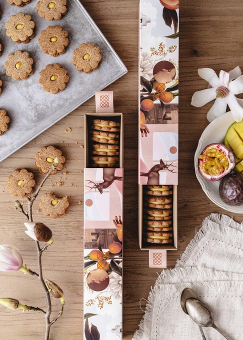 Markizy kruche maślane z ganache marakuja/mango