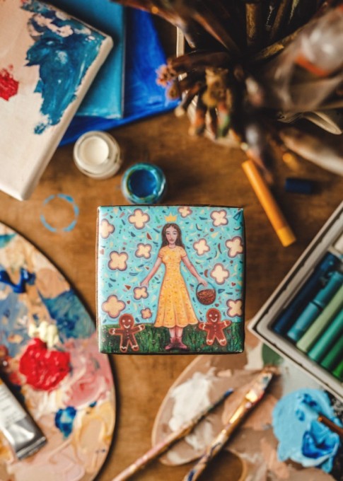 Toruńska Piernikarka - piernik z serii "Symbole Torunia"