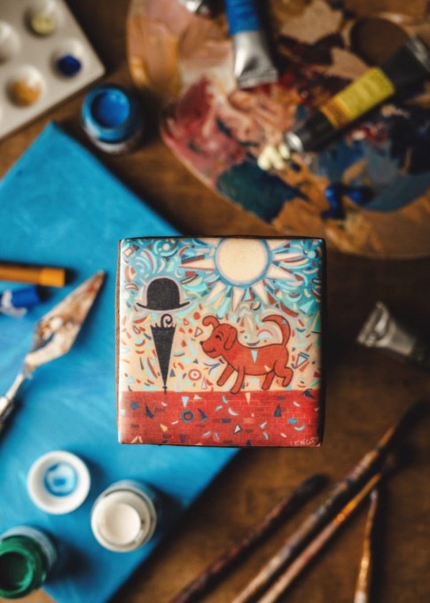 Piesek Filuś - piernik z serii "Symbole Torunia"