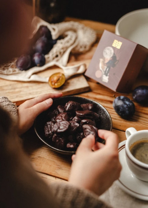 Śliwki suszone w ciemnej czekoladzie 71% 150g 